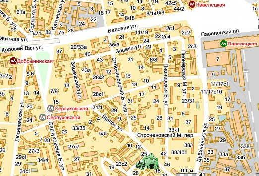Карта метро павелецкая